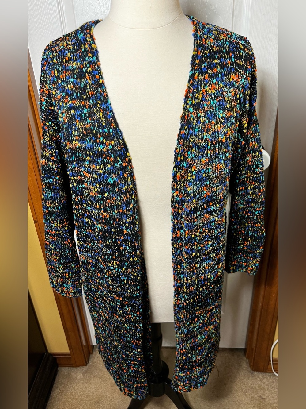 (NWOT) Bloomchic Duster Cardigan Long Sleeve Black/Multicolor Plus Size 2X